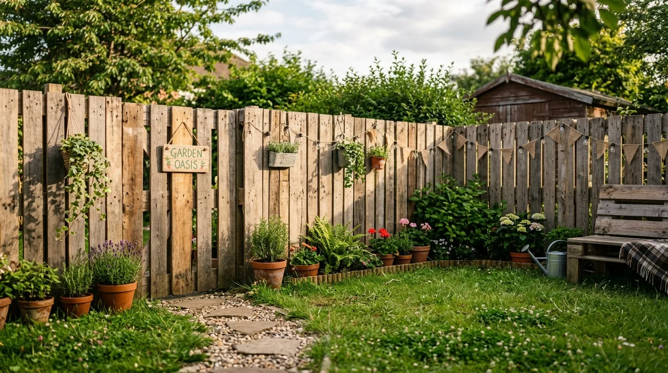 Pallet wood fence